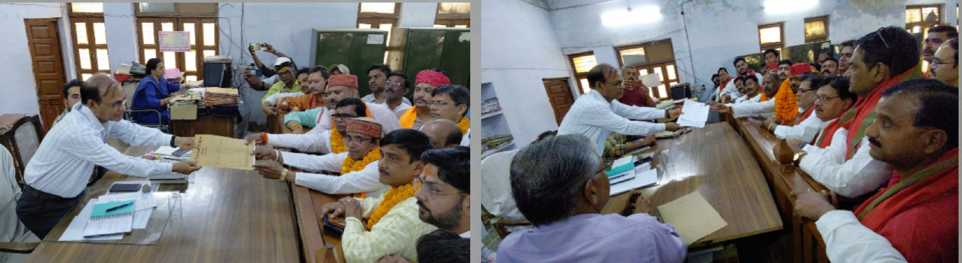 मिर्जापुर : सभासद उप चुनाव के लिए बीजेपी सपा के प्रत्याशियों ने किया नामंकन